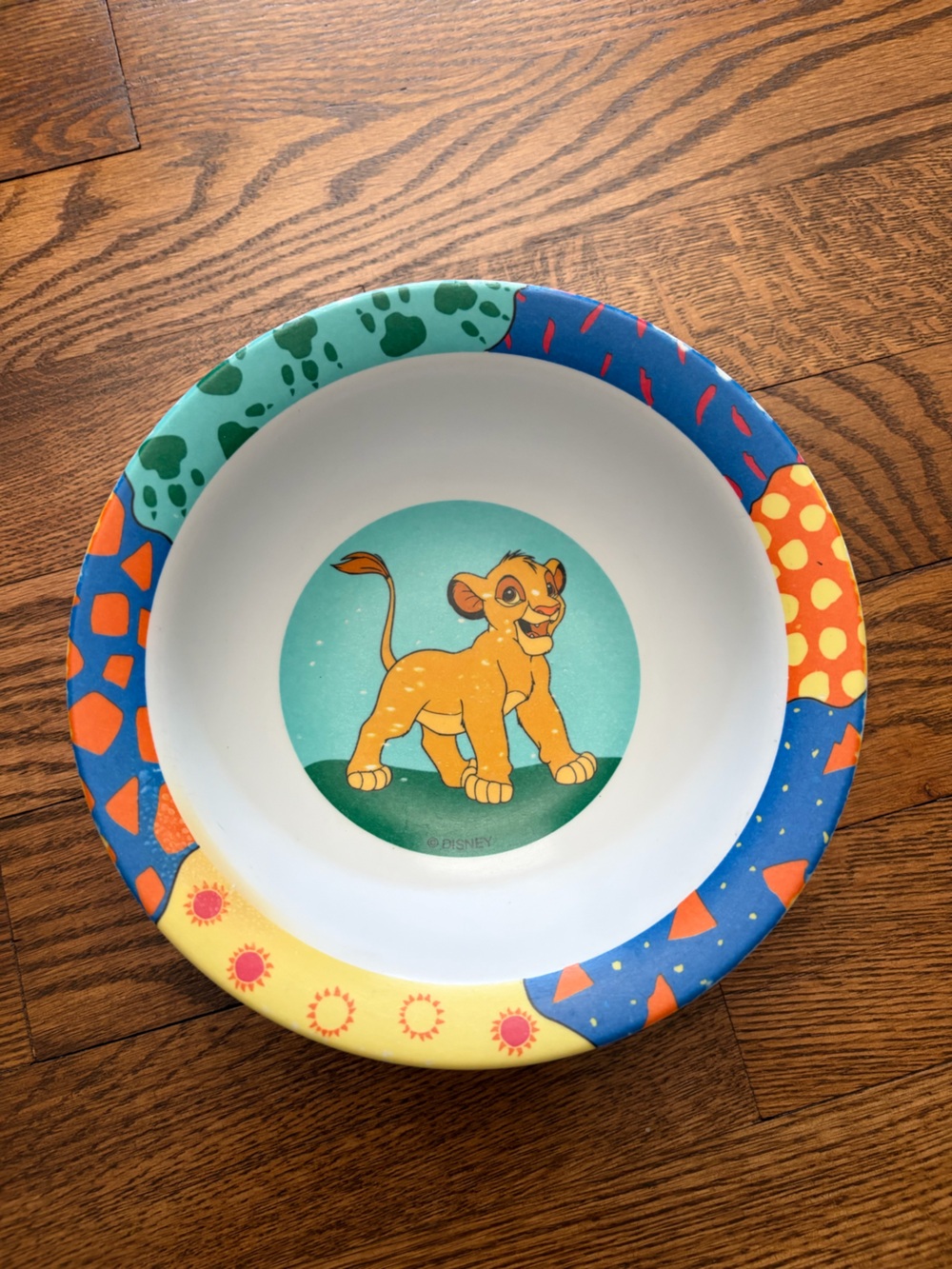 Vintage 1990s The Lion King Disney Bowl Colorful - Used